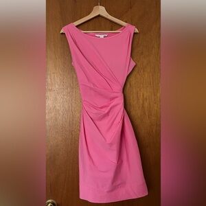 Diane Von Furstenburg Della Pink Faux Wrap Dress